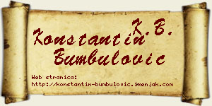 Konstantin Bumbulović vizit kartica